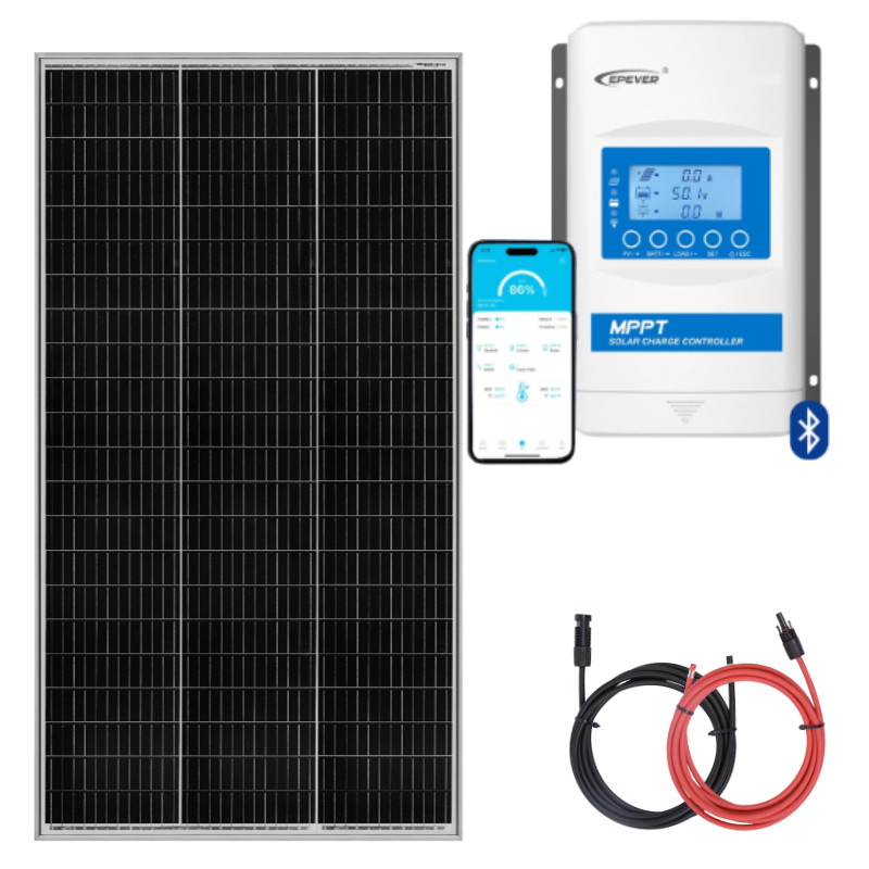 Zestaw do kampera panel sztywny 180W, regulator ładowania MPPT
