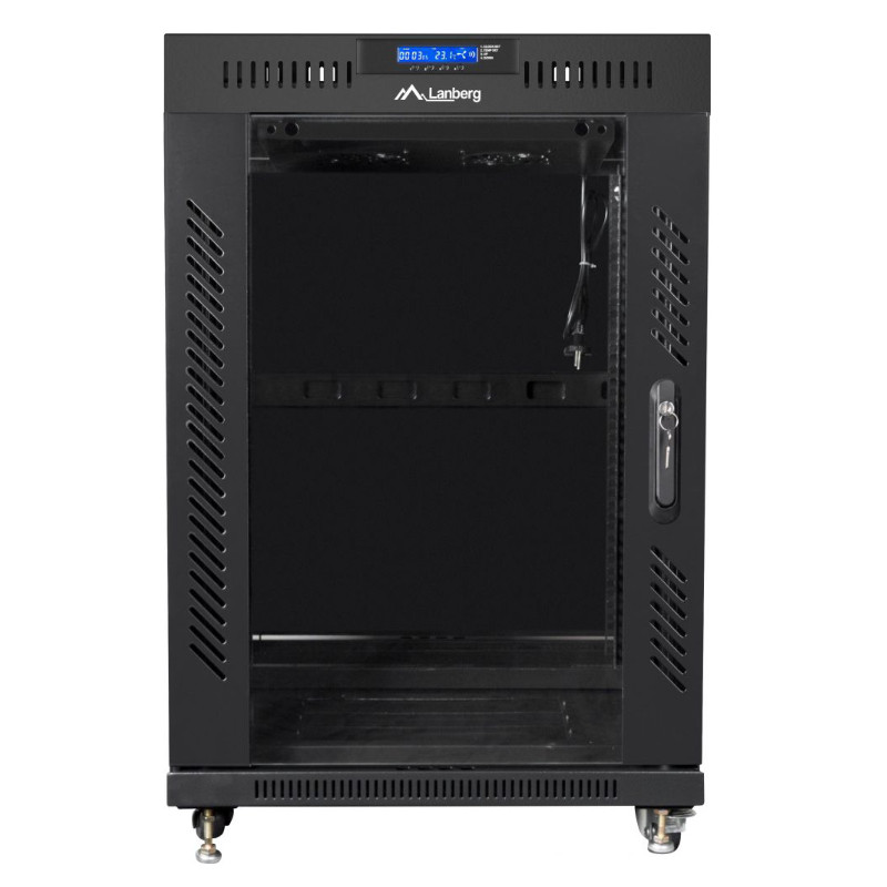 Szafa Rack Lanberg 19” 15U FF01-6615-12BL V2 z termostatem