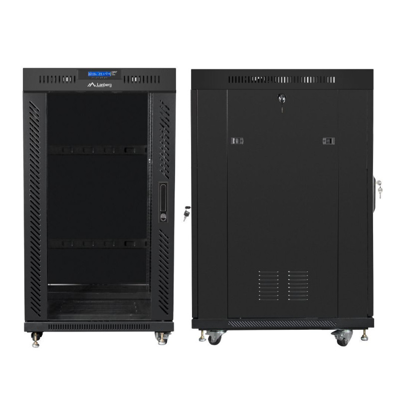 Szafa Rack Lanberg 19” 22U FF01-6622-12BL V2 z termostatem