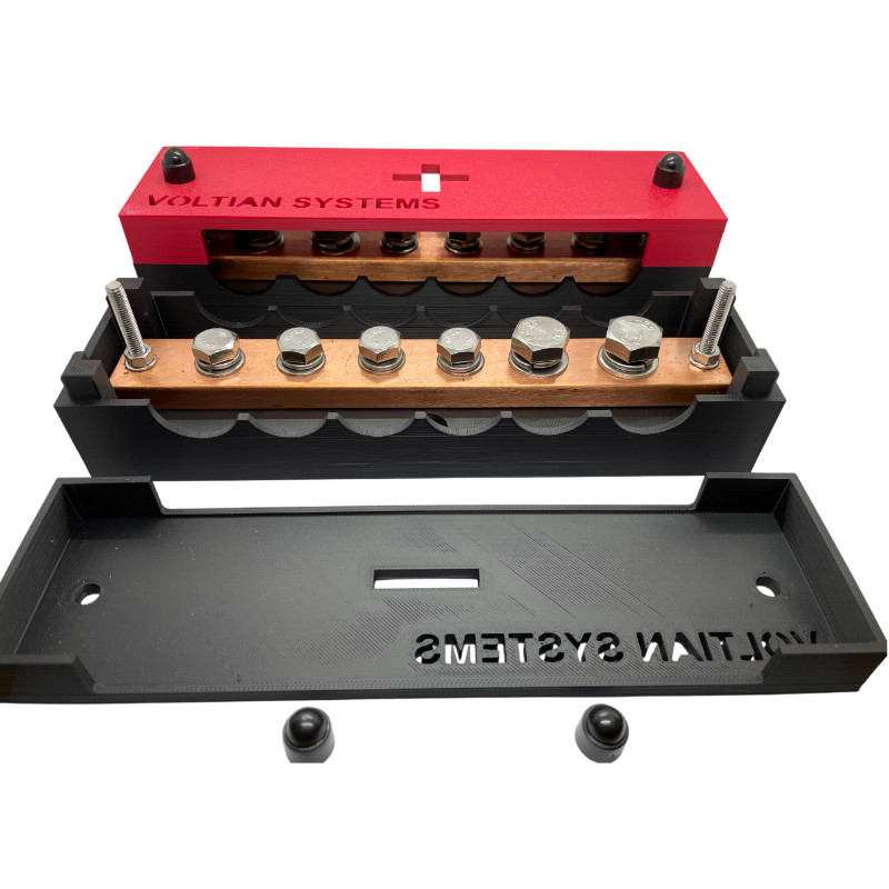 Busbar miedziany Voltian Systems 6P M8/M10 400A 70V – komplet 2 szt.