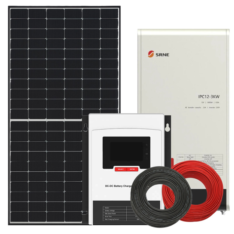Zestaw solarny 435 W do kampera – ładowanie dwóch akumulatorów i zasilanie z alternatora