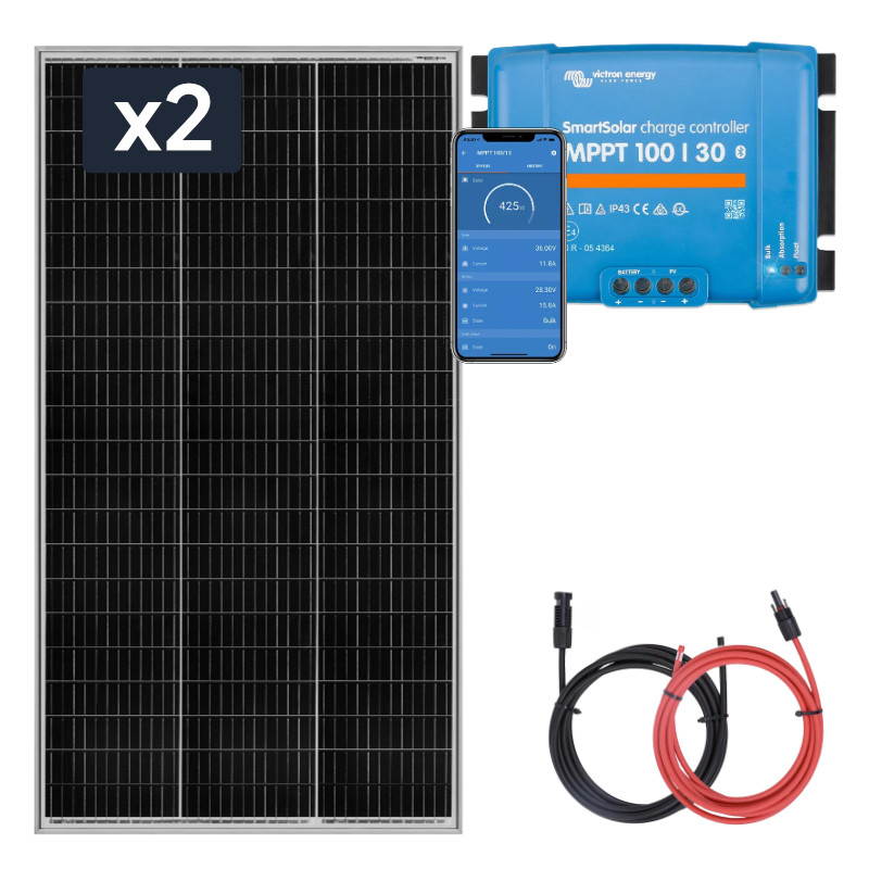 Zestaw do kampera panel sztywny 2x180W, regulator ładowania MPPT